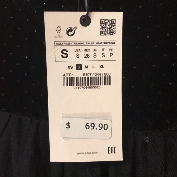 [Zara] sequined velvet peasant blouse - Picture 10 of 13